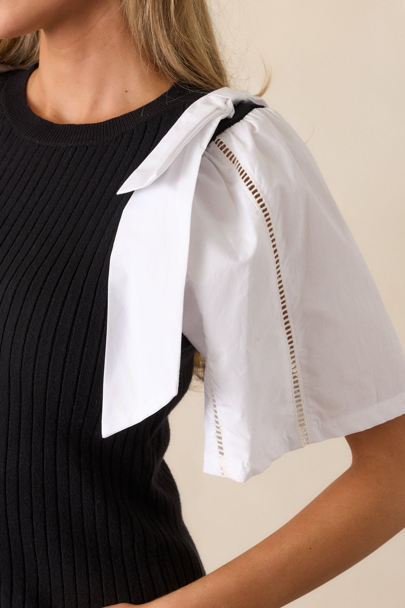 All My Attention Black & White Sweater Top