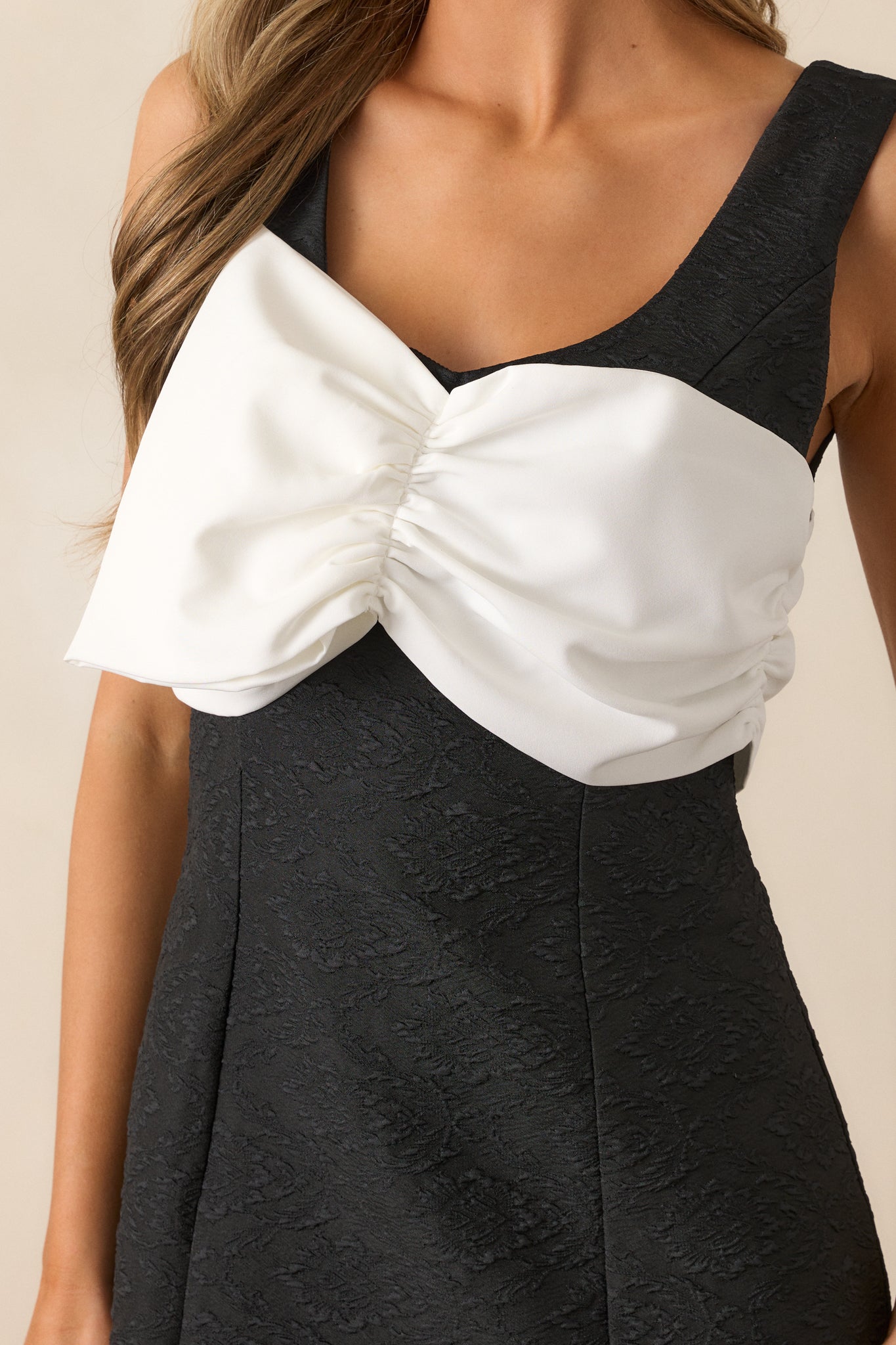 All Eyes On Me Black Jacquard Mini Dress