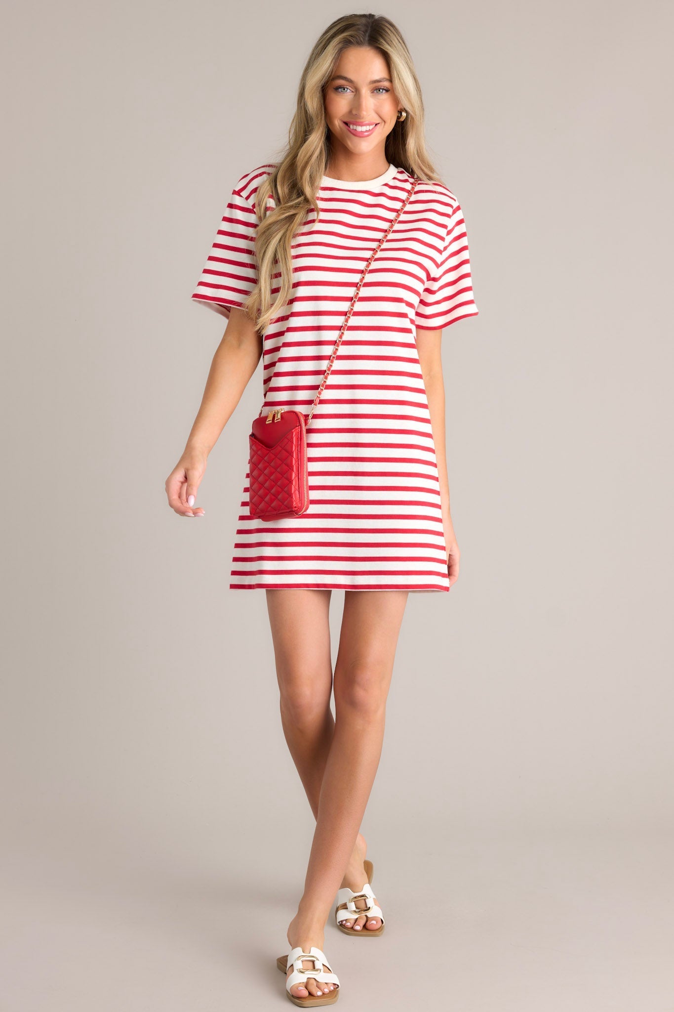 Authentic Moments Red Stripe T-Shirt Dress