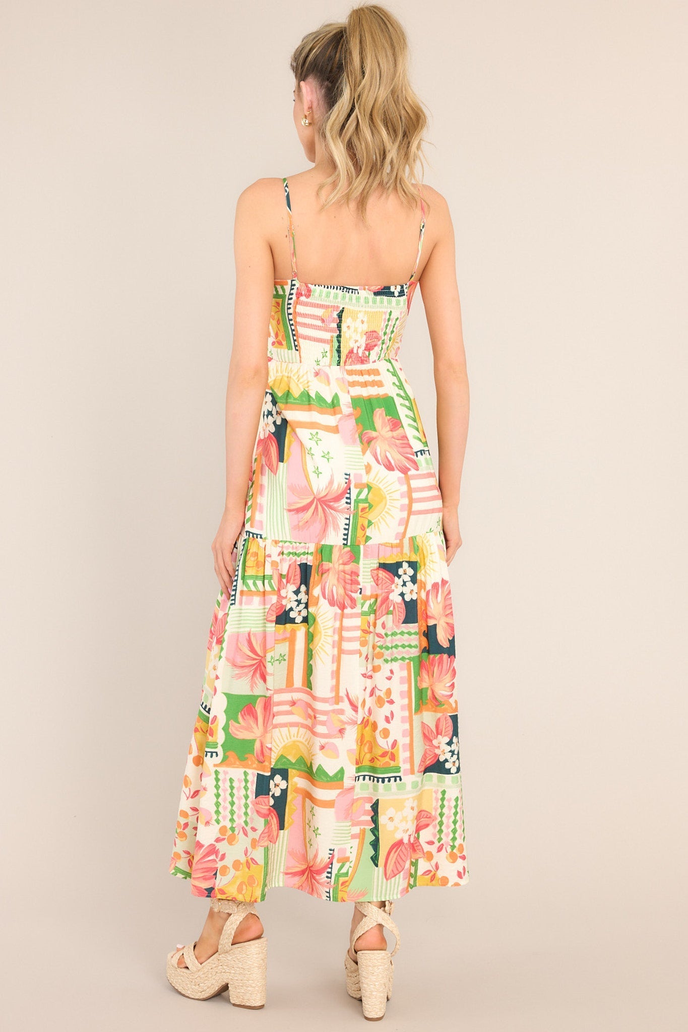 Beach Bonanza Tropical Multi Print Maxi Dress