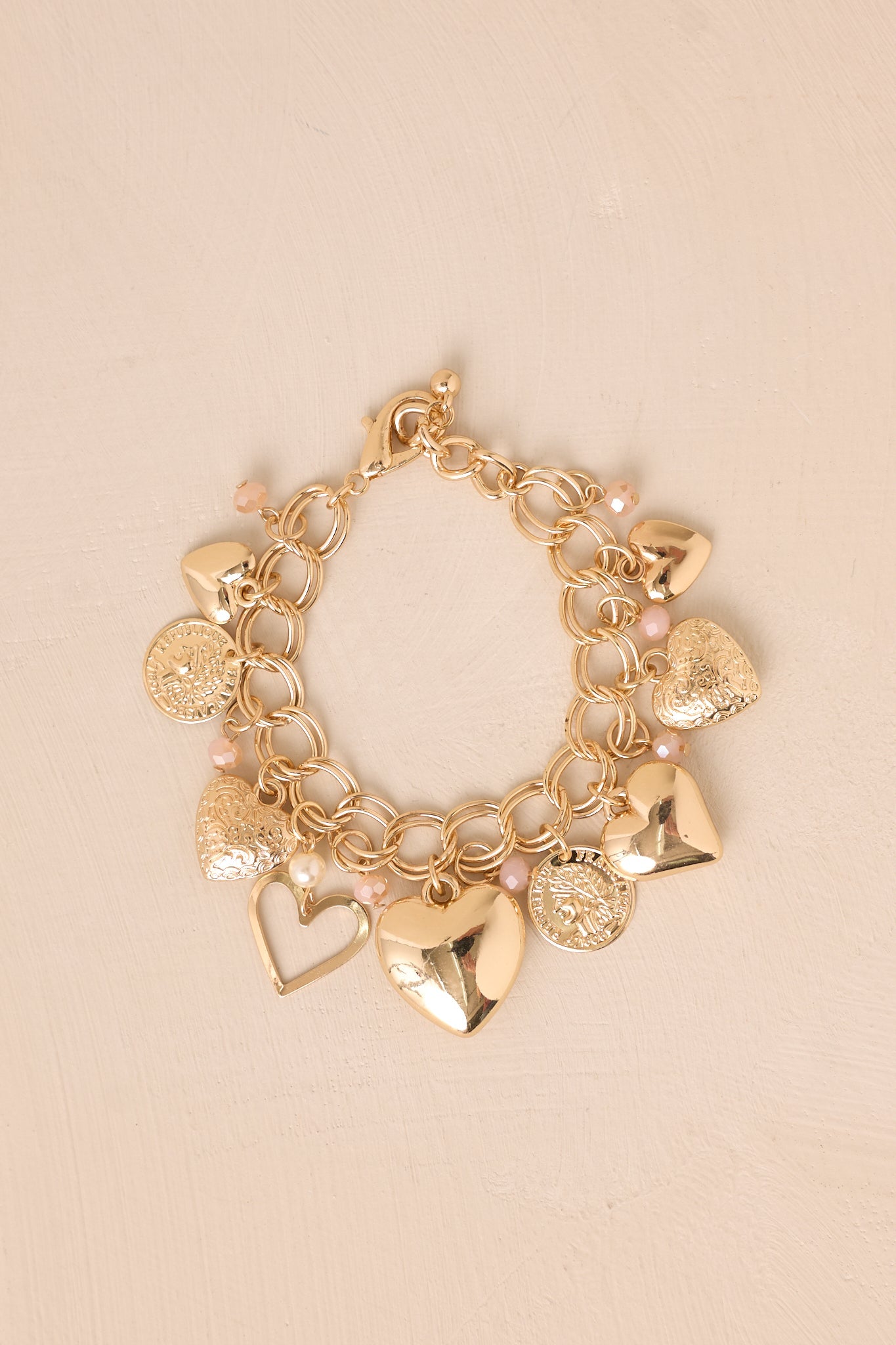 Be Mine Gold Heart Charm Bracelet
