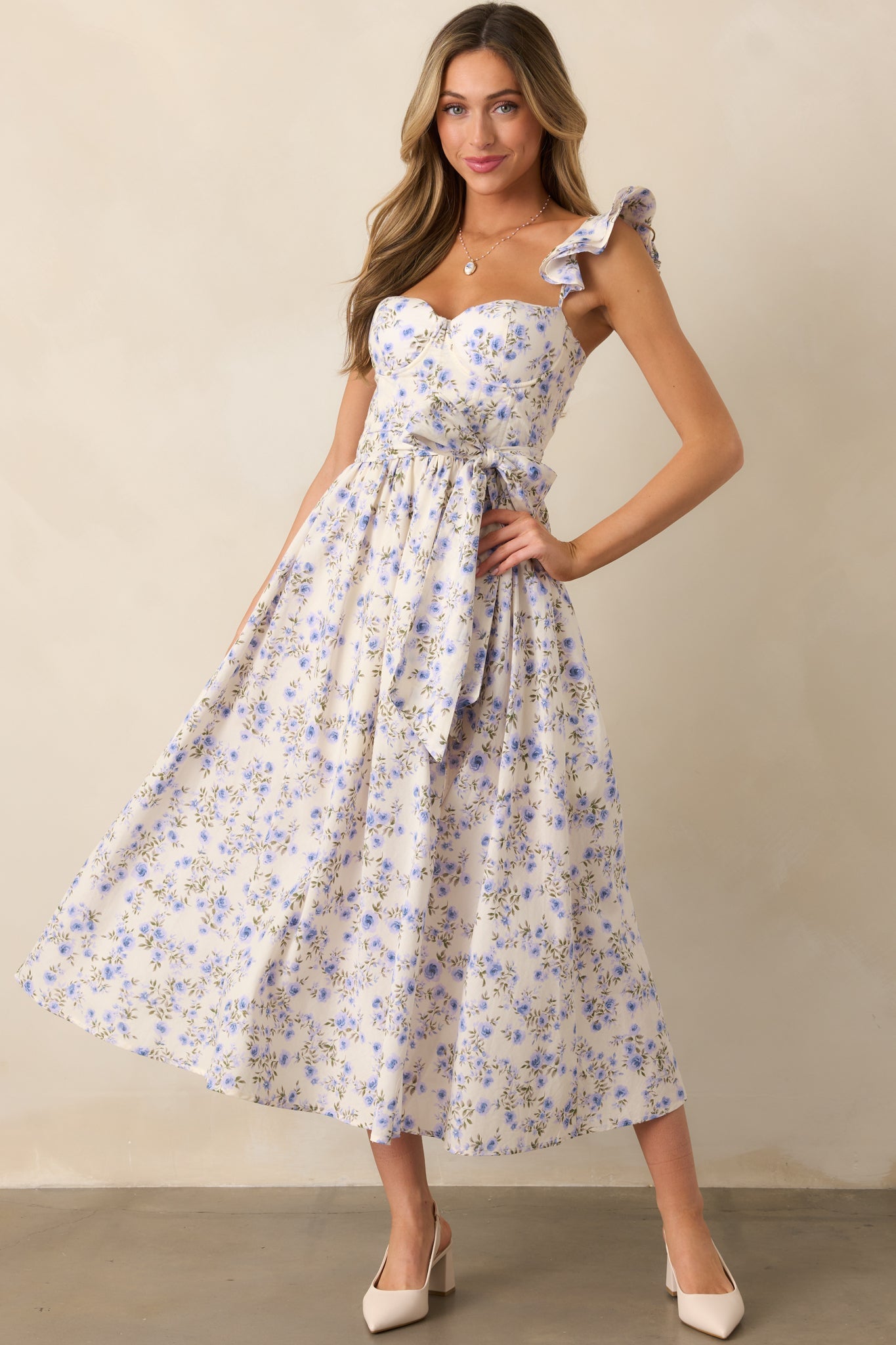 Aimee Lilac Floral Bustier Maxi Dress