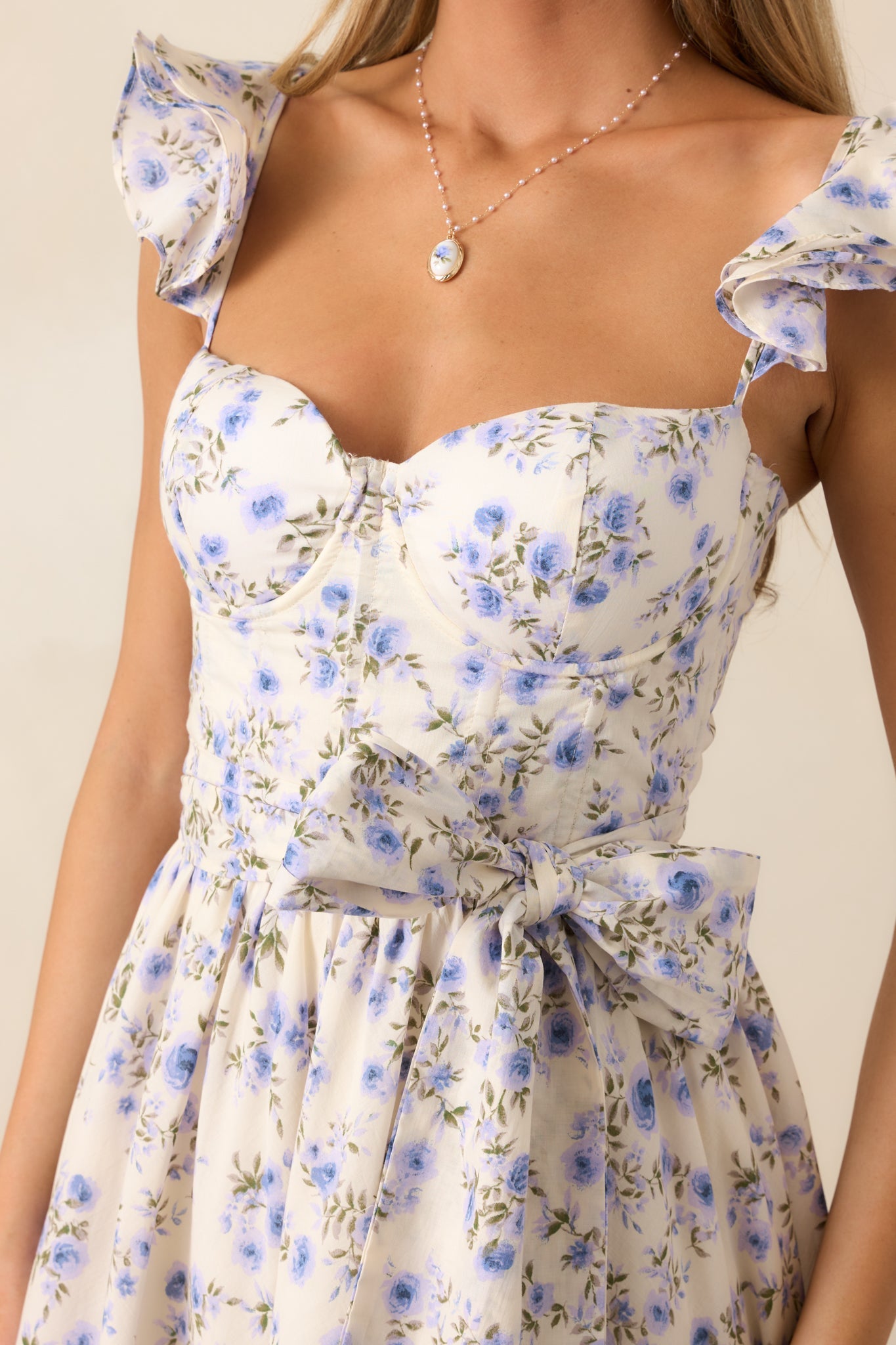 Aimee Lilac Floral Bustier Maxi Dress