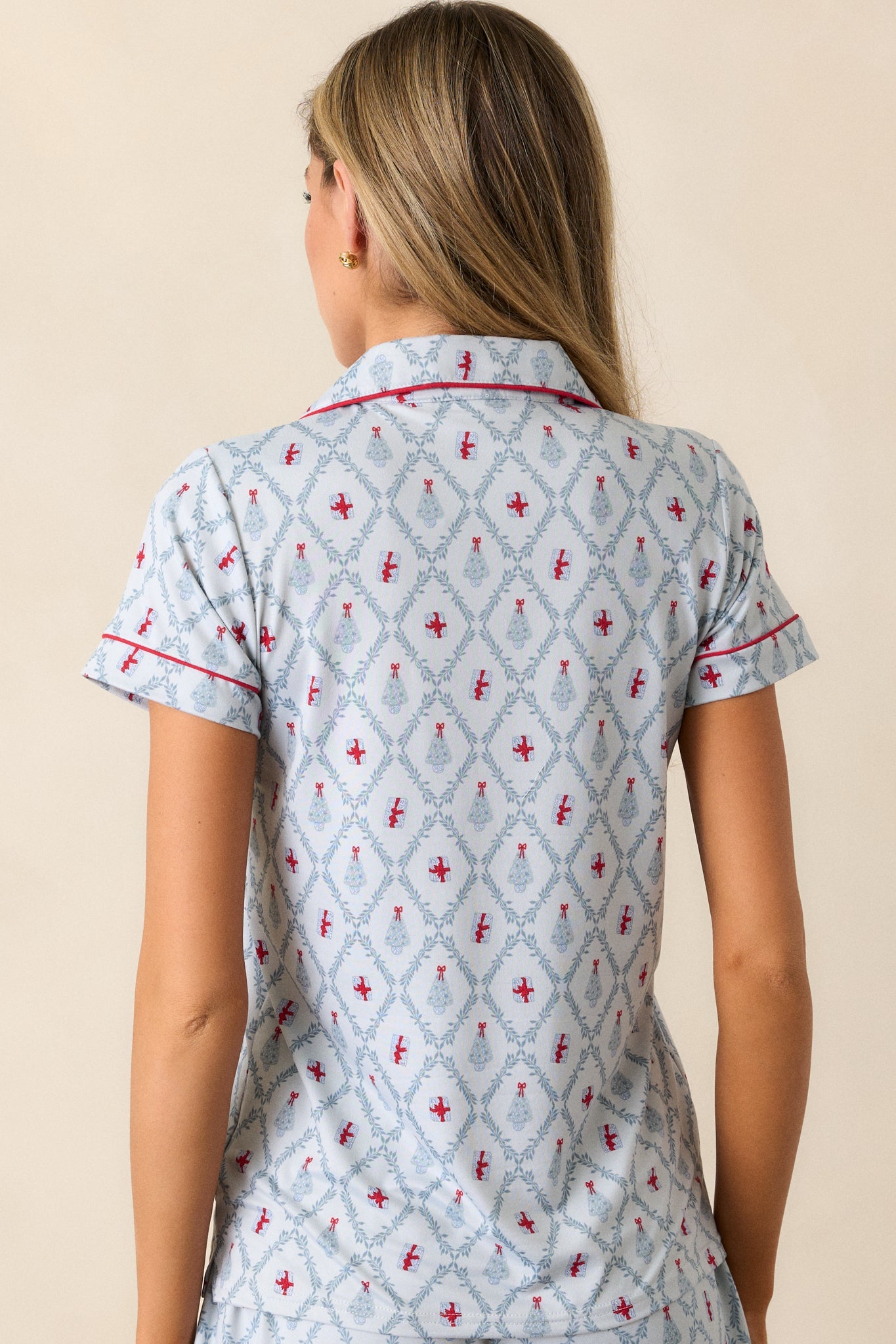 A Season to Celebrate Light Blue Pajama Shirt