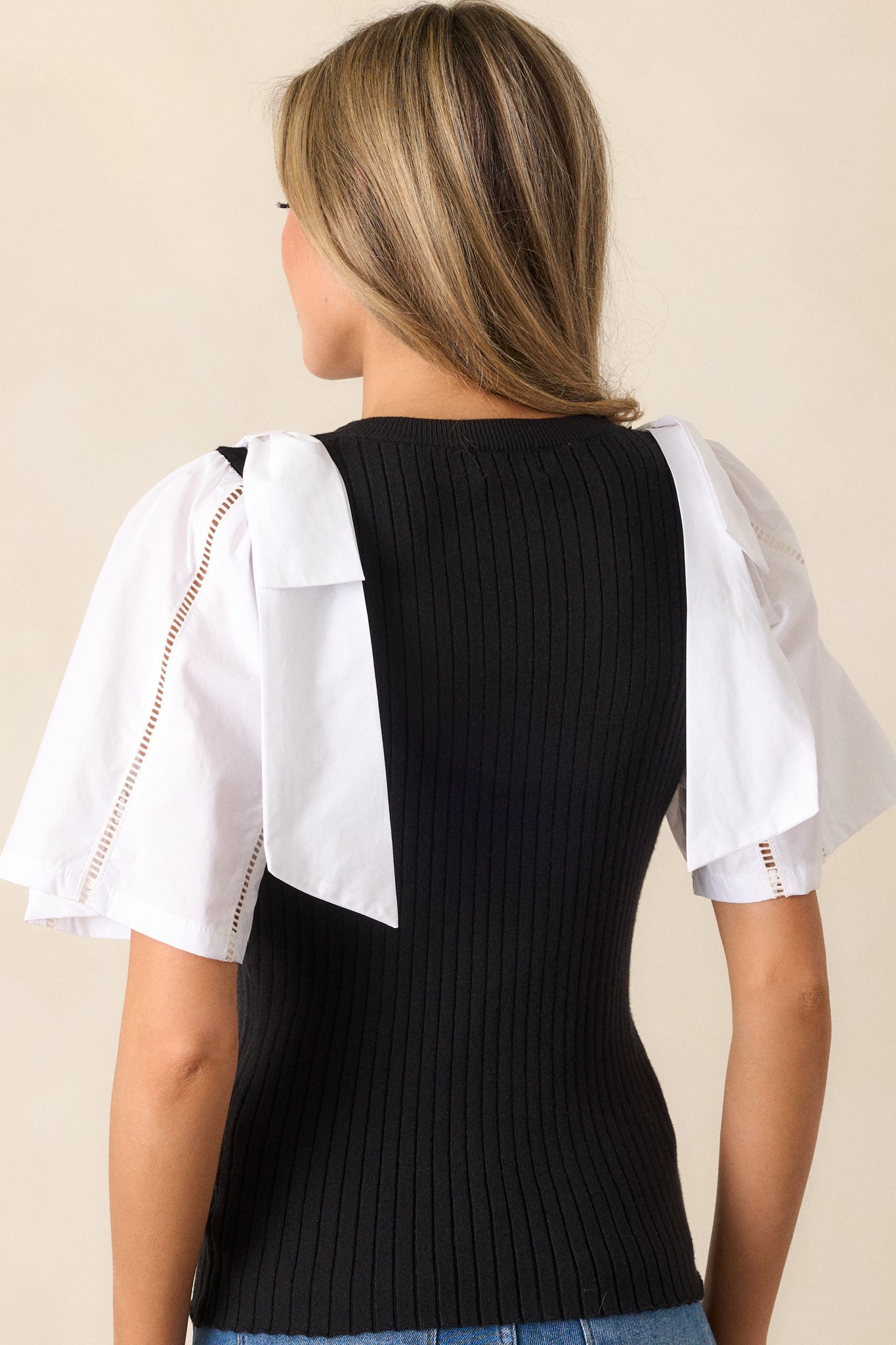 All My Attention Black & White Sweater Top