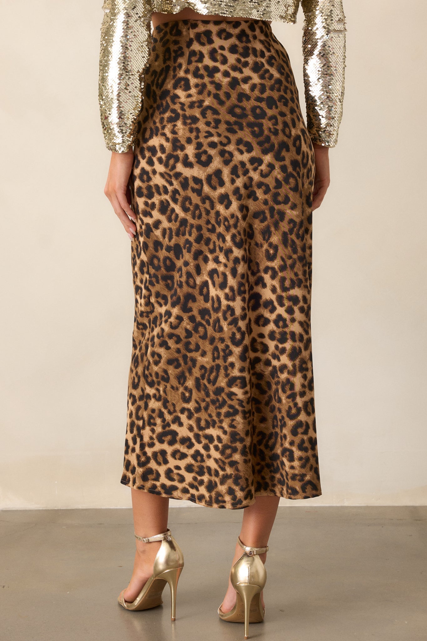 Against The Odds Leopard Print Midi Skirt