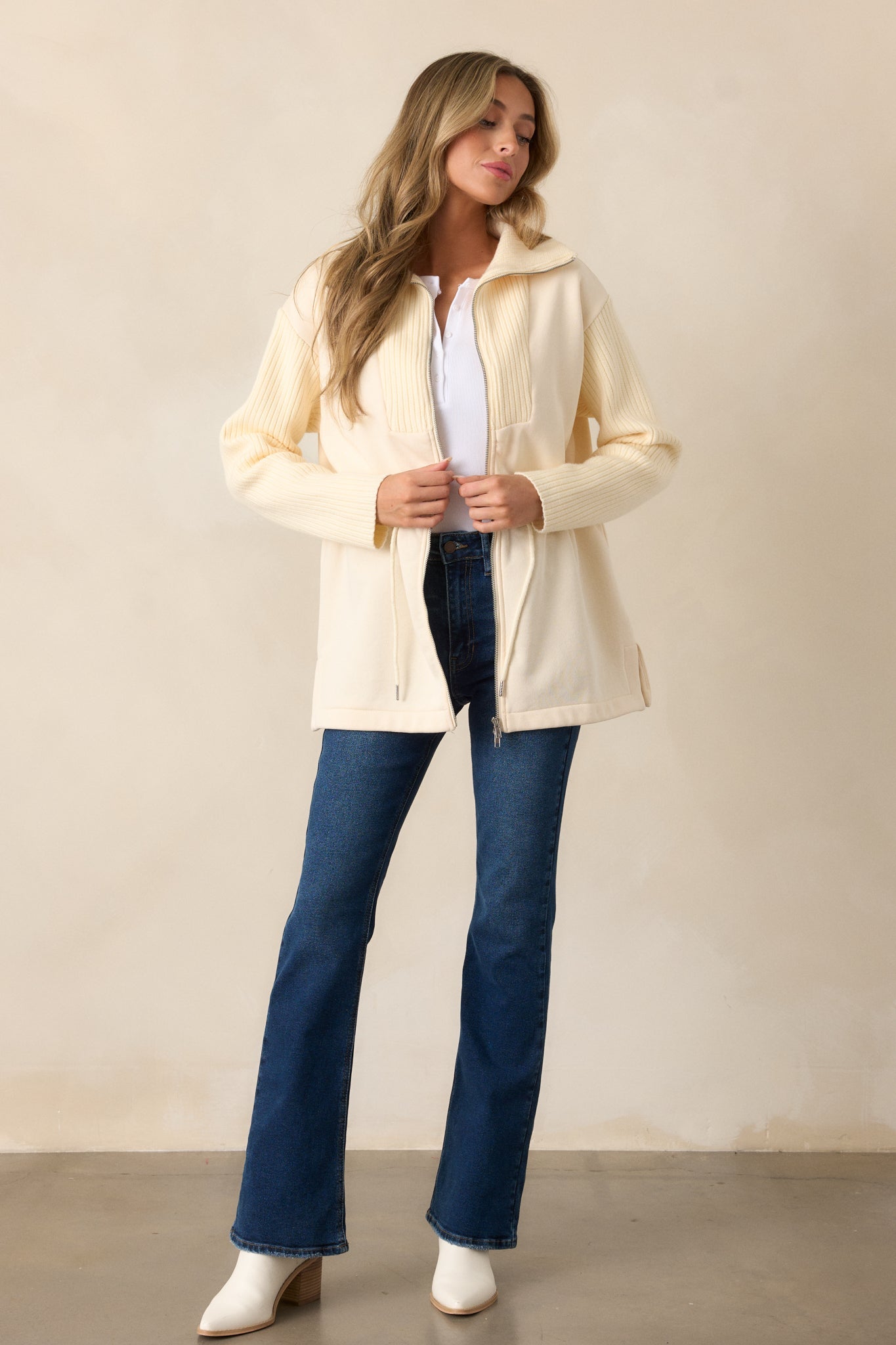 Alabaster Dreams Ecru Drawstring Jacket