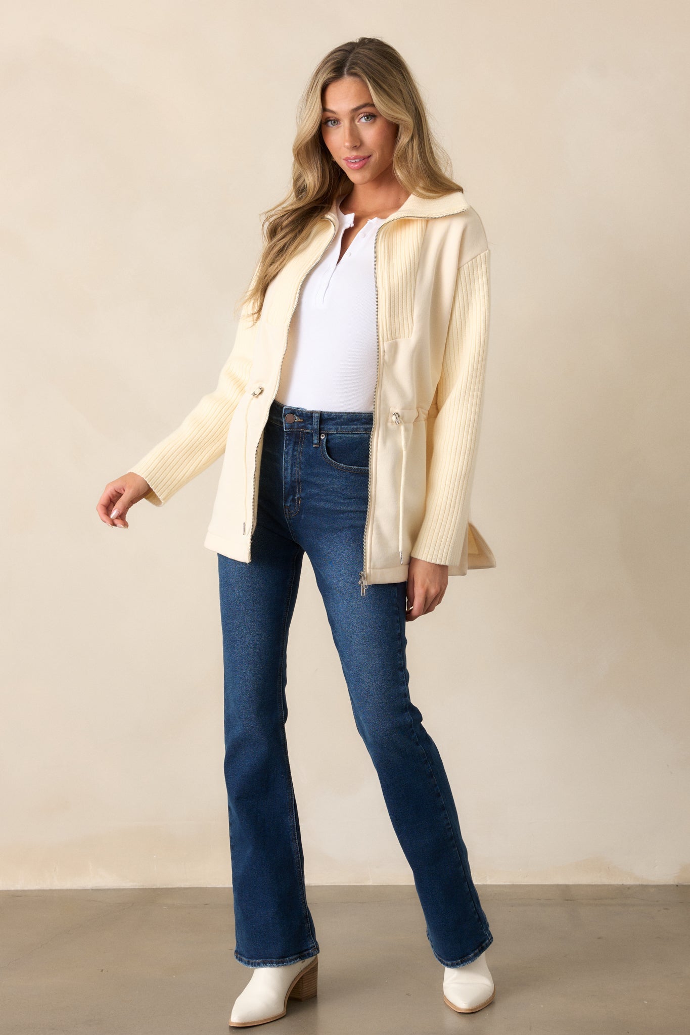 Alabaster Dreams Ecru Drawstring Jacket