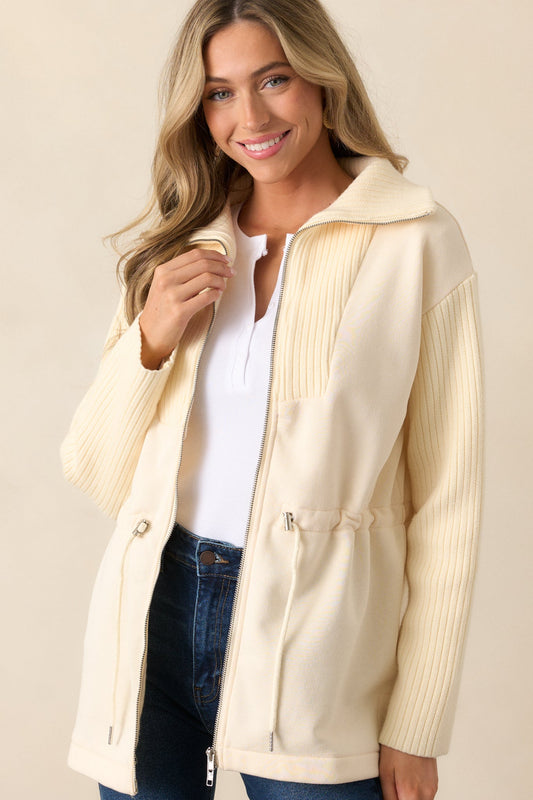 Alabaster Dreams Ecru Drawstring Jacket