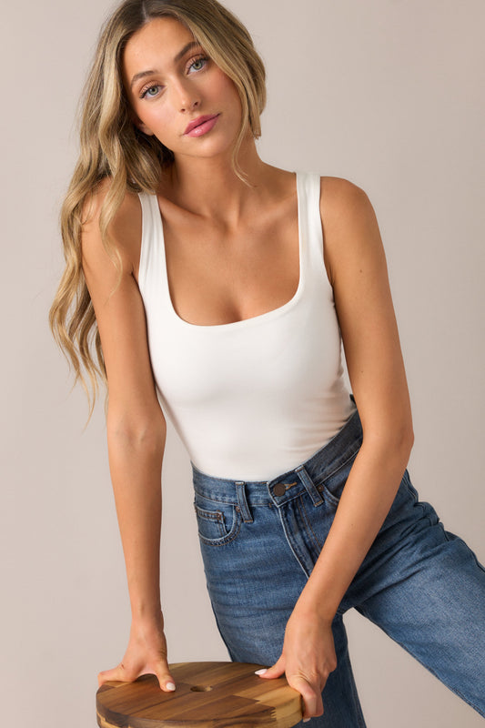 All The Better Ivory Sleeveless Bodysuit