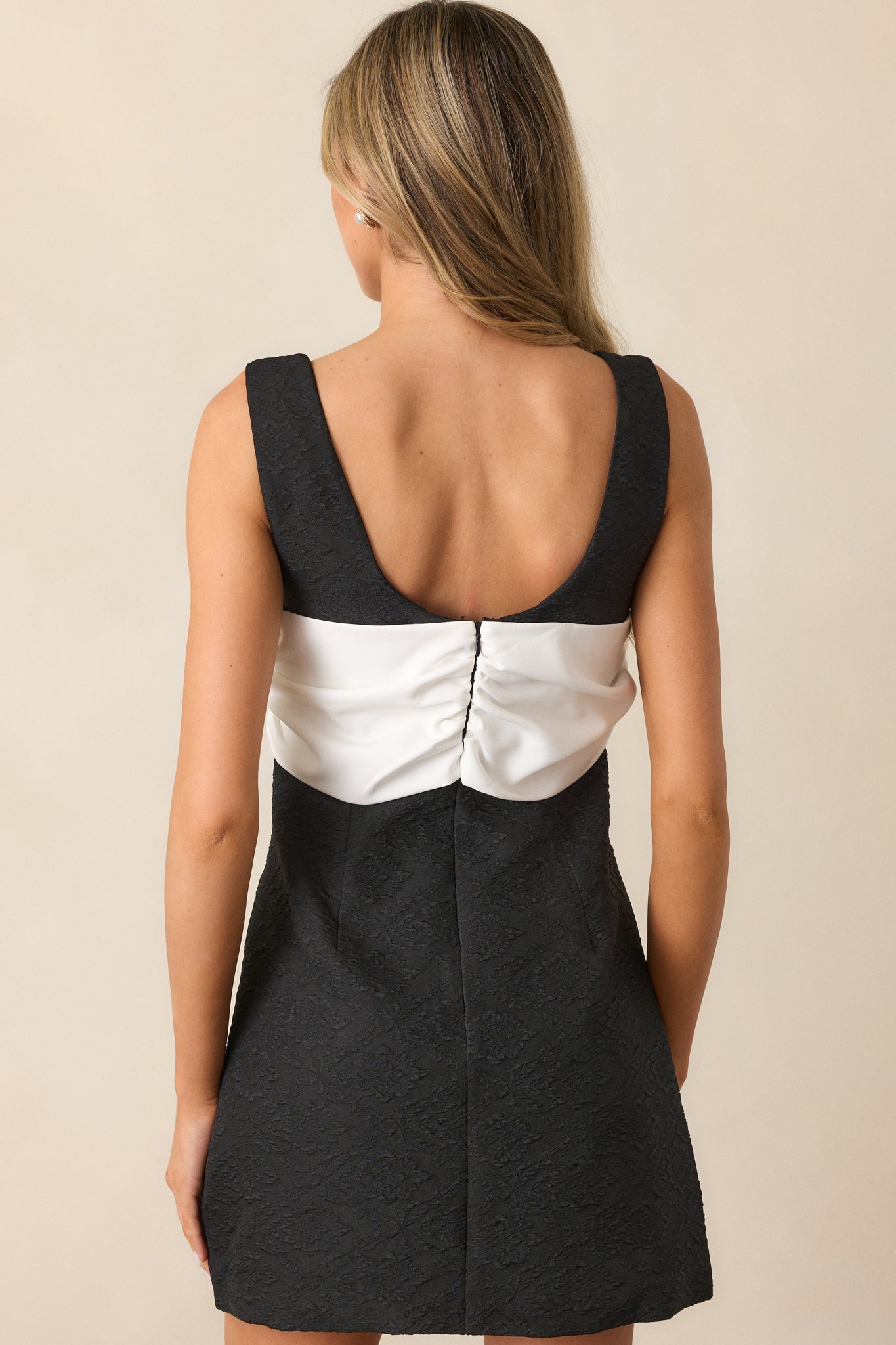 All Eyes On Me Black Jacquard Mini Dress