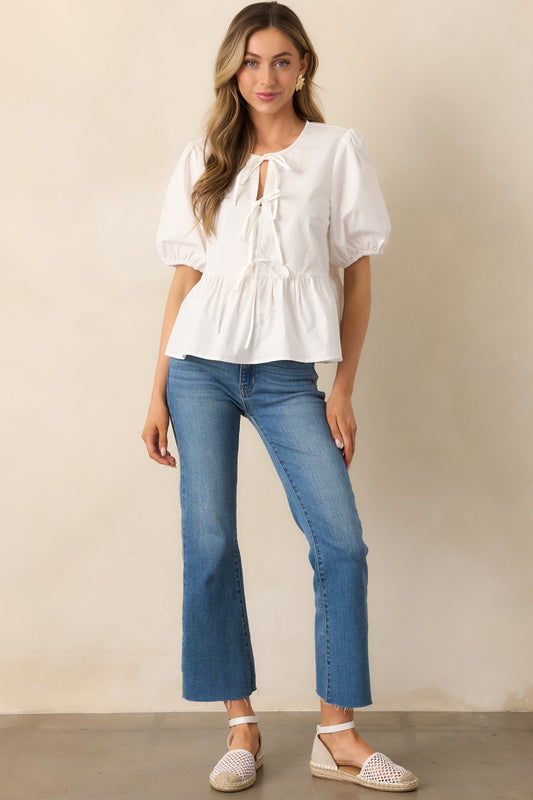 Back And Forth Medium Wash Cropped Flare Jeans