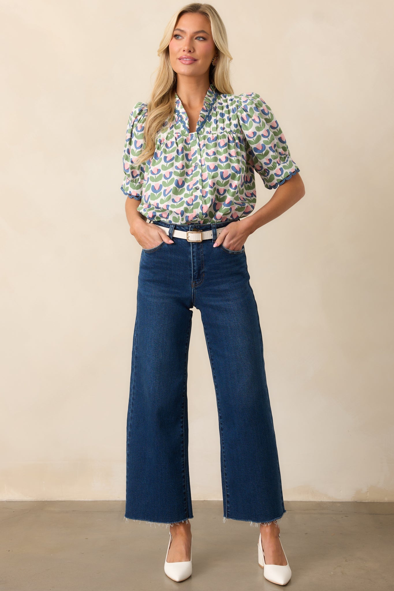 Already On It Dark Wash Wide Leg Jeans