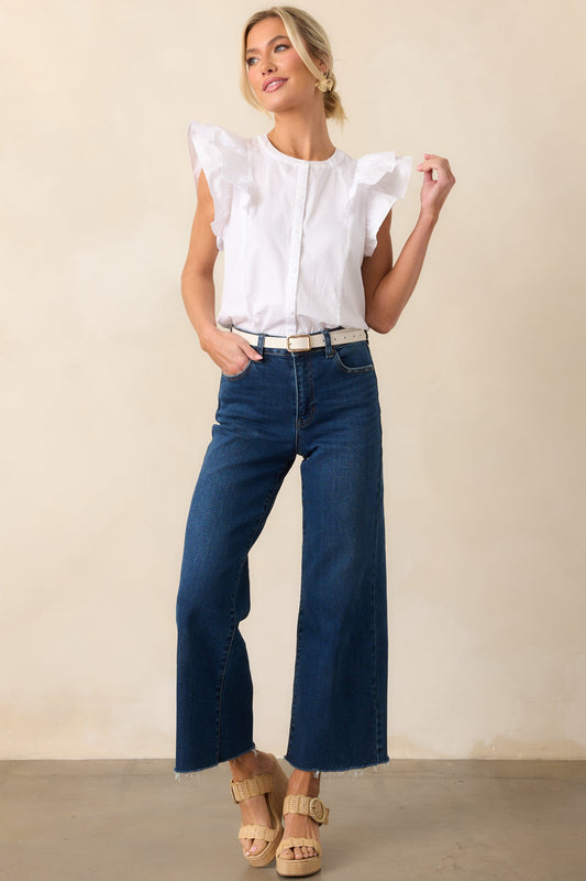 Already On It Dark Wash Wide Leg Jeans