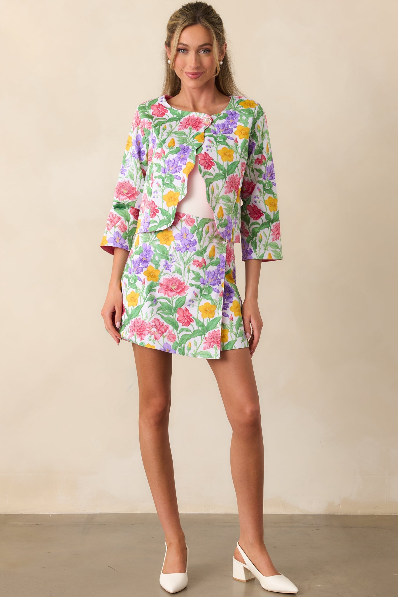 Beaumont Reversible Garden Party Floral Cotton Scallop Jacket