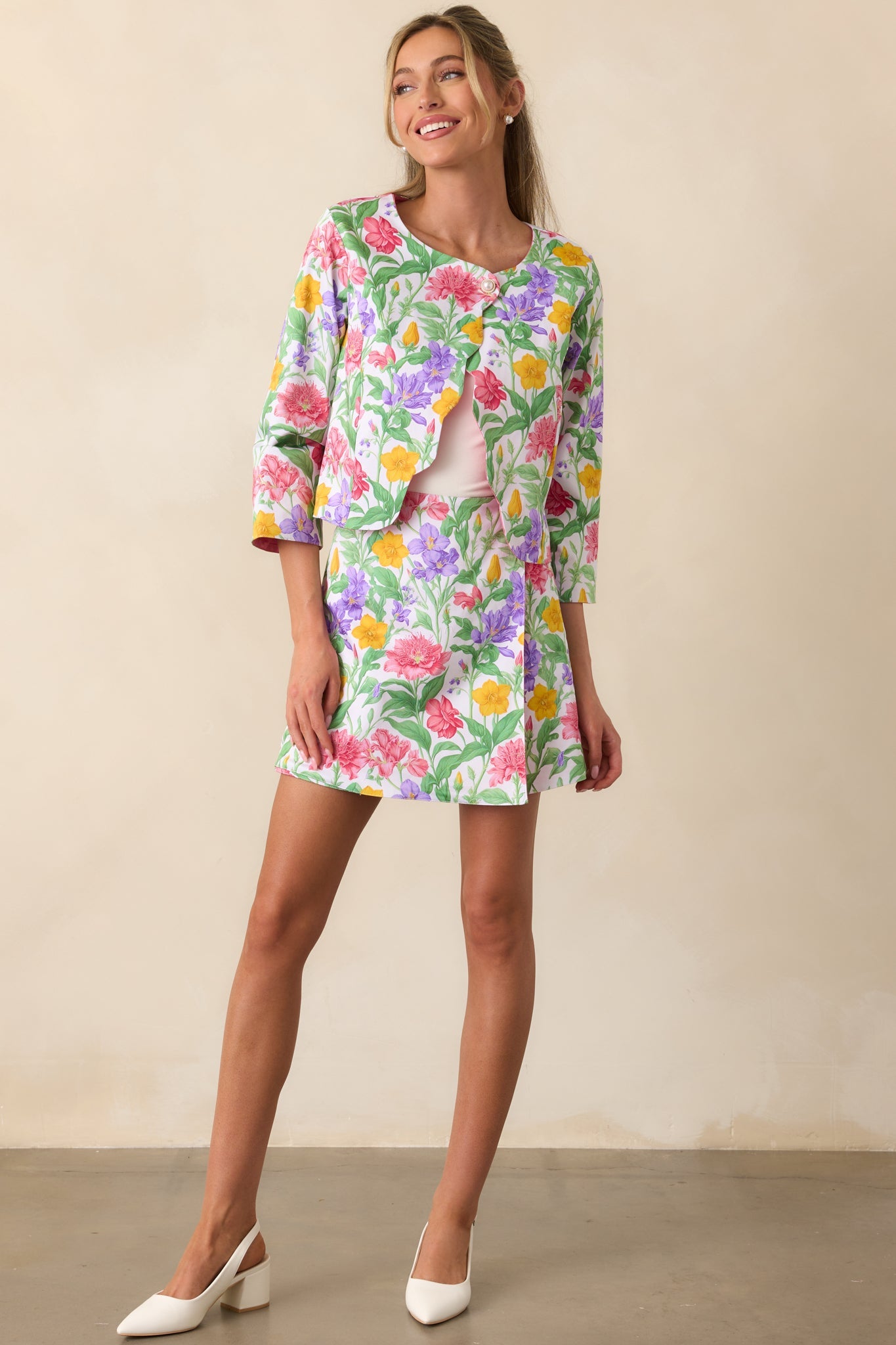 Beaumont Reversible Garden Party Floral Cotton Scallop Jacket