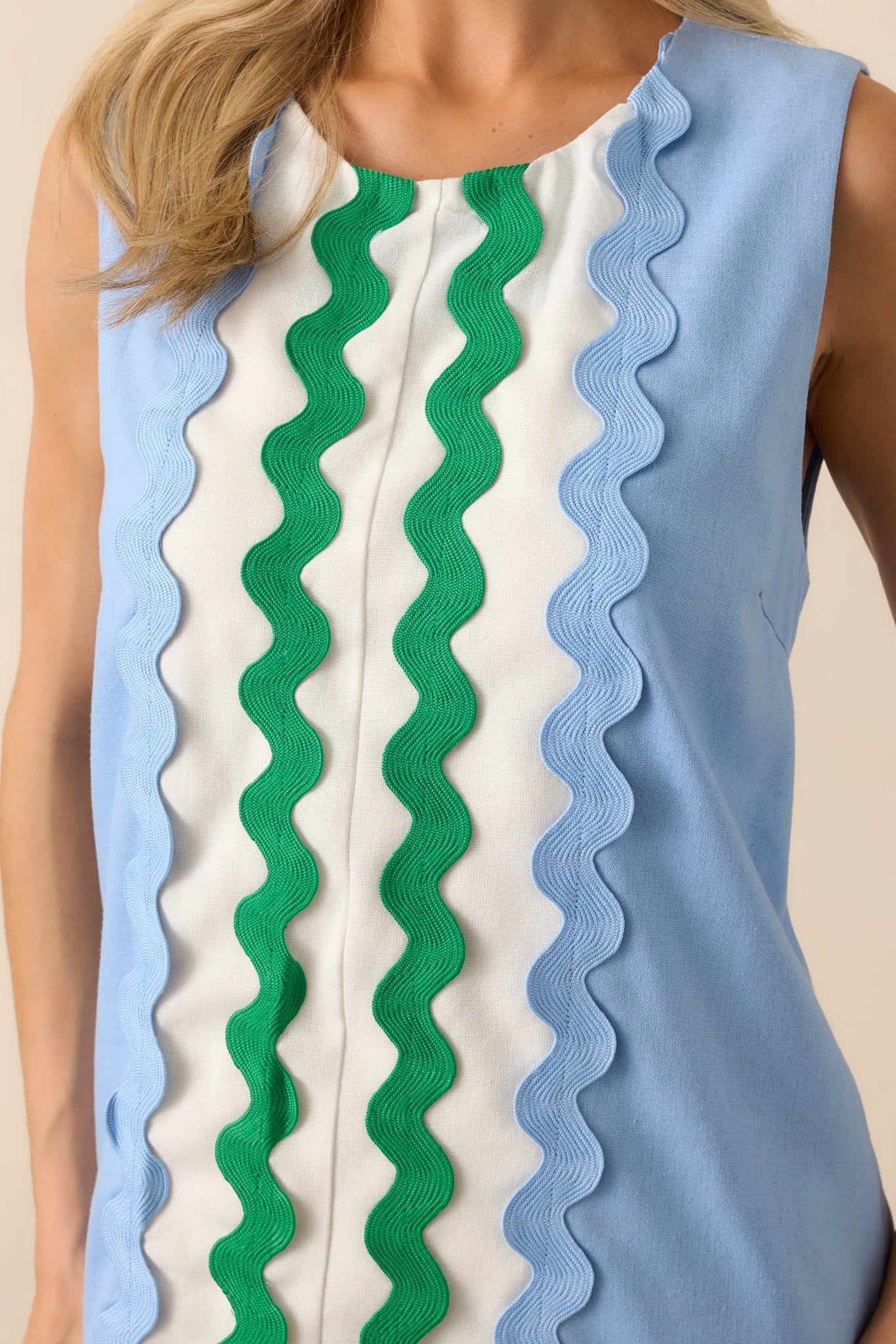 Before You Say A Word Light Blue Linen Blend Mini Shift Dress