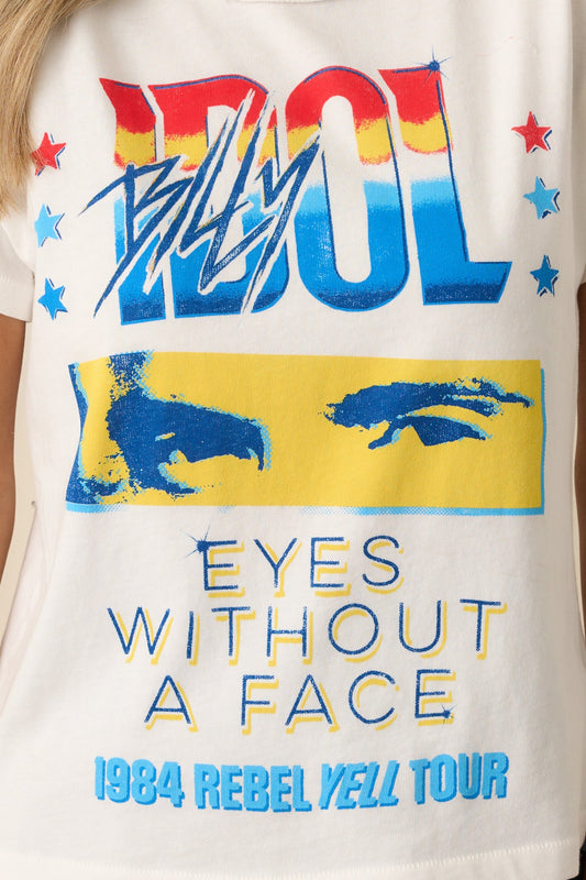 Billy Idol White Cotton Eyes Without A Face Reverse Girlfriend Tee
