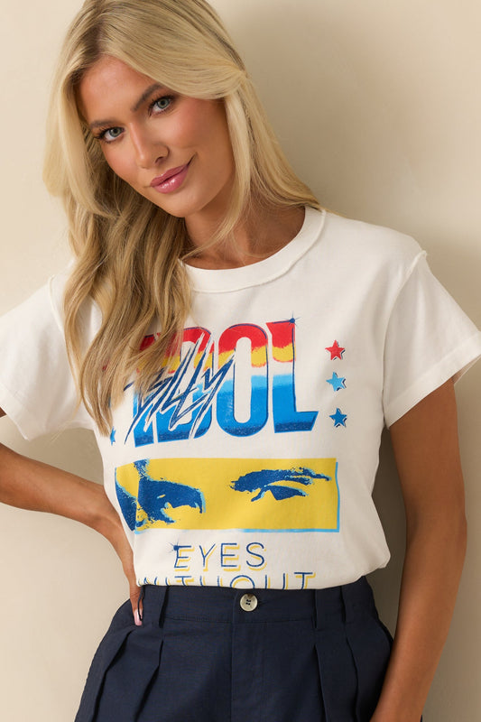 Billy Idol White Cotton Eyes Without A Face Reverse Girlfriend Tee