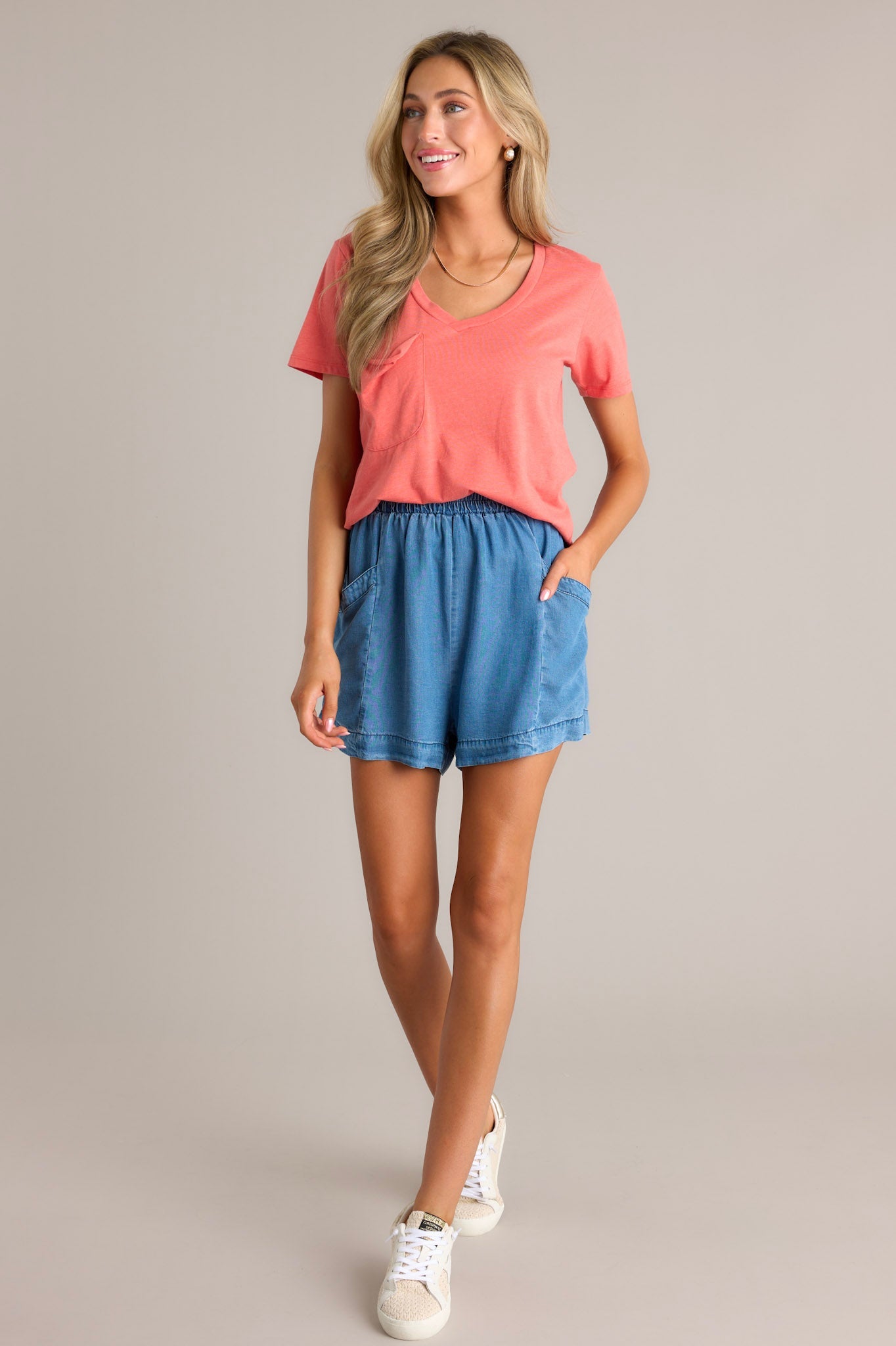 Azure Ambiance Medium Chambray Shorts