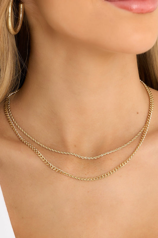 A Classic Gold Layered Chain Necklace