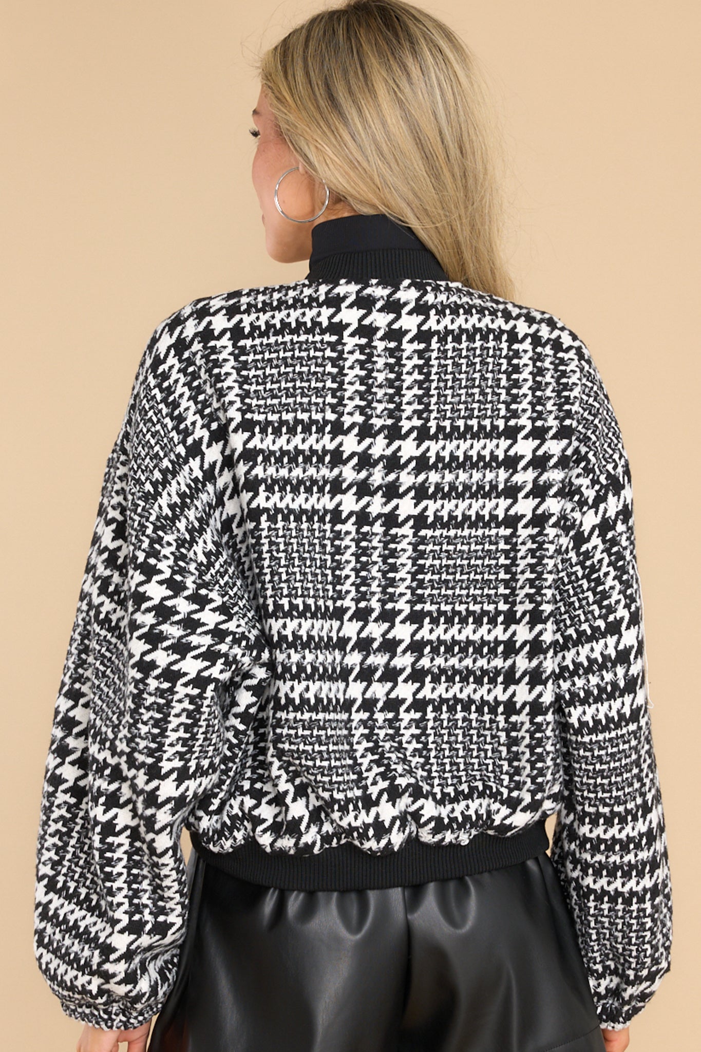 A True Mystery Black Houndstooth Jacket