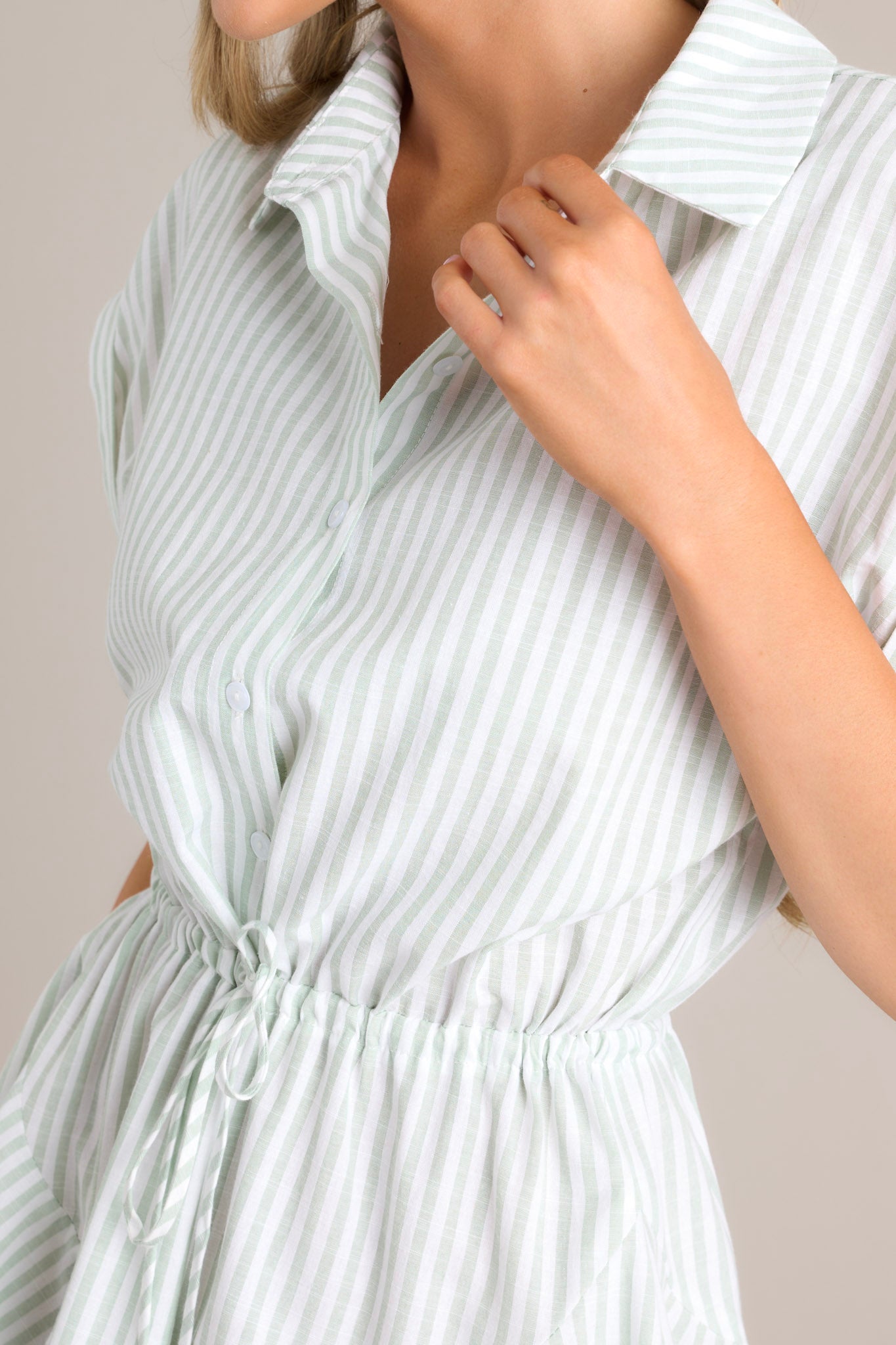 Adventures Await Sage Stripe Mini Dress
