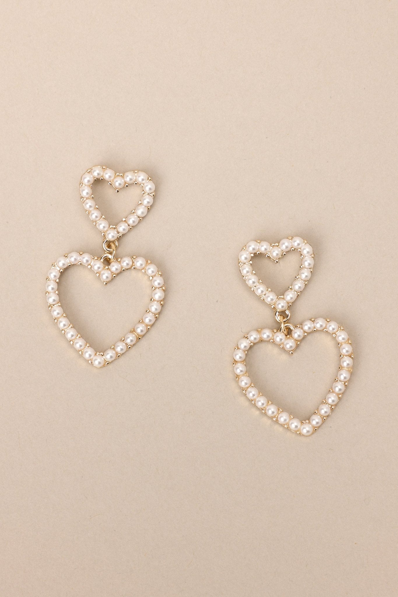All About Us Pearl Heart Earrings