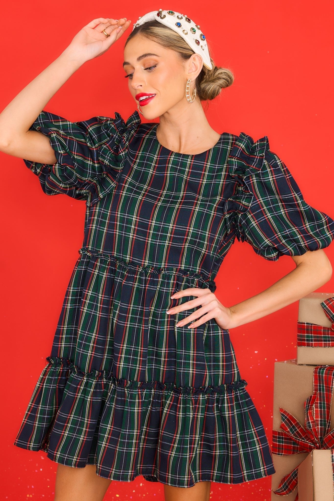 All The Memories Blue Plaid Dress
