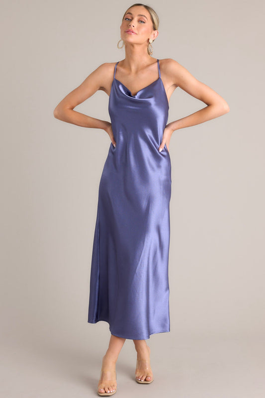 All Yours Dark Lilac Cowl Neck Maxi Dress