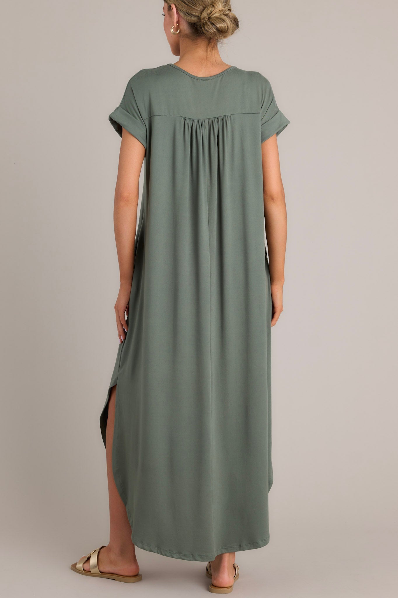 Always The Same Thing Olive Green Maxi Dress