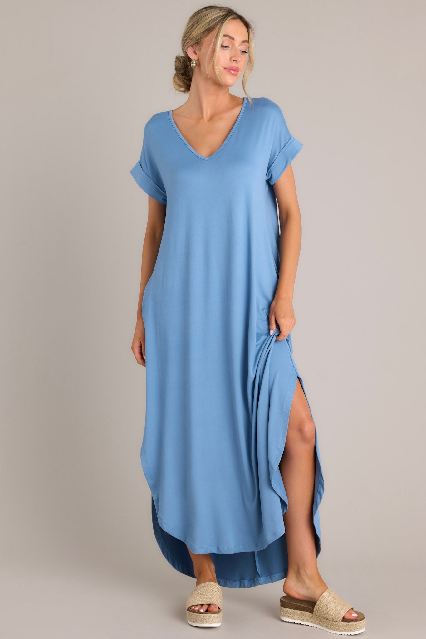 Always The Same Thing Slate Blue Dress