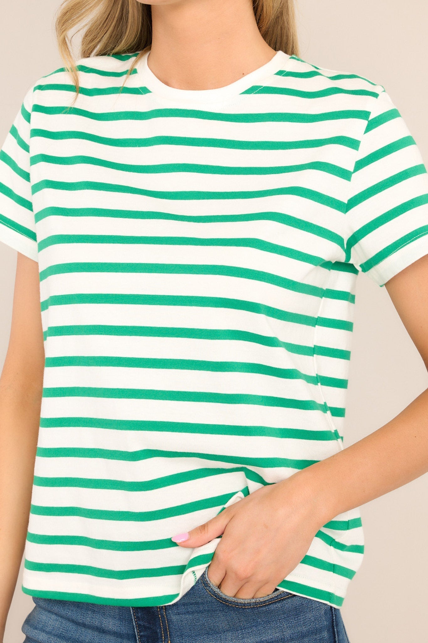 Always Yours Kelly Green Stripe Tee