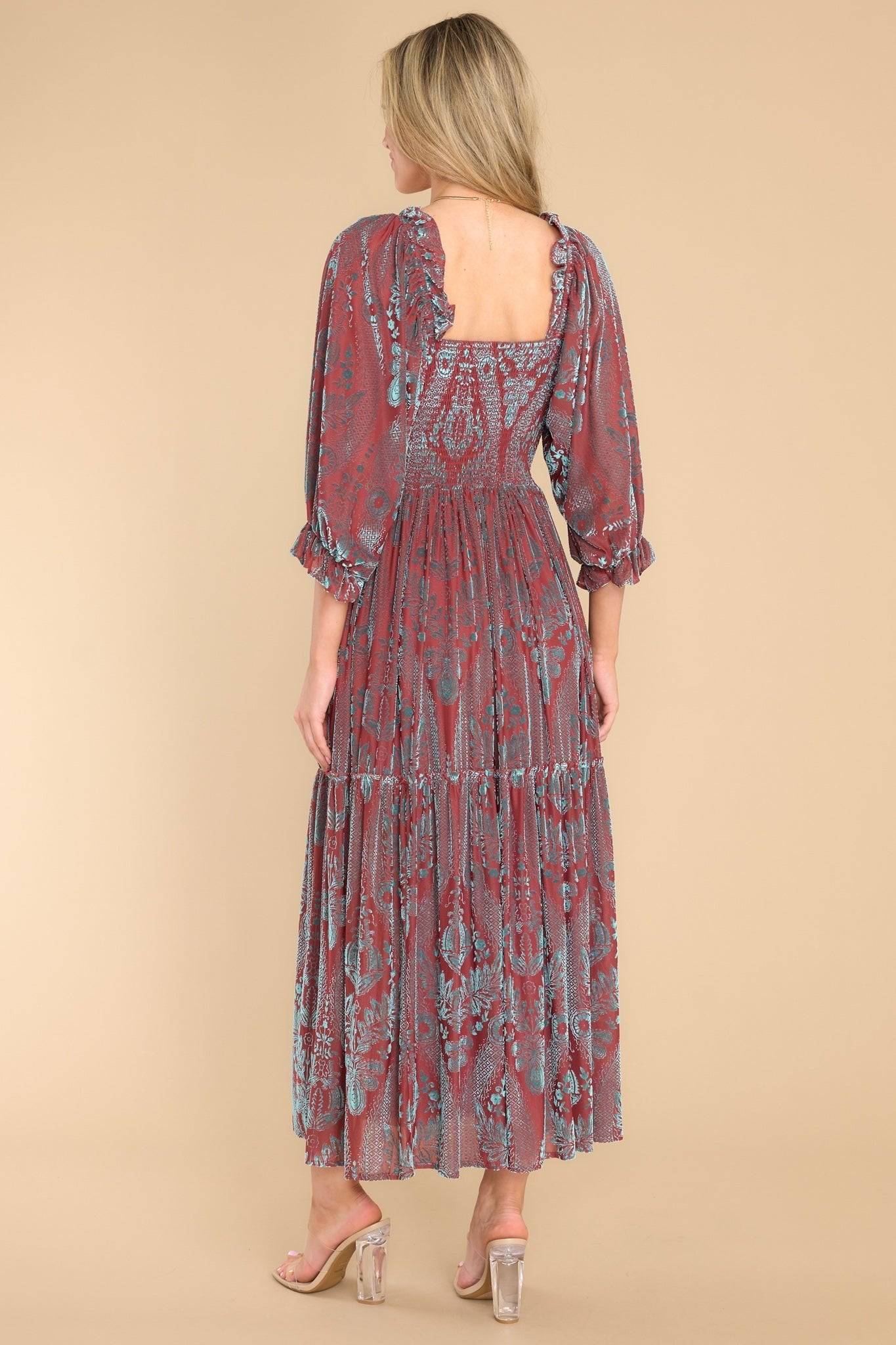 Been Here Before Rust Midi Dress