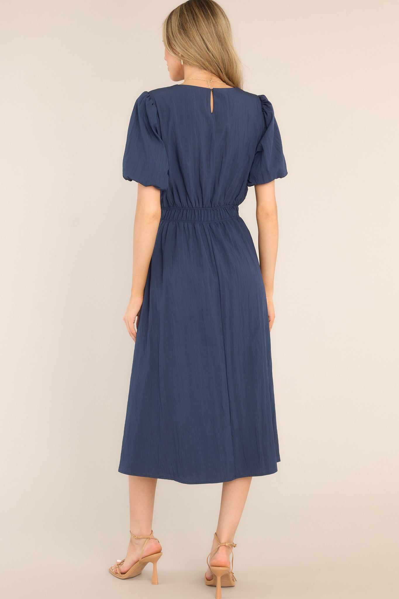 Best Route Navy Blue Midi Dress