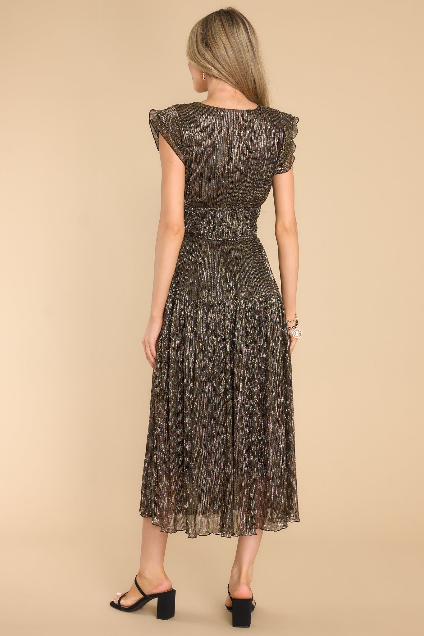 Beyond Iconic Gold Midi Dress